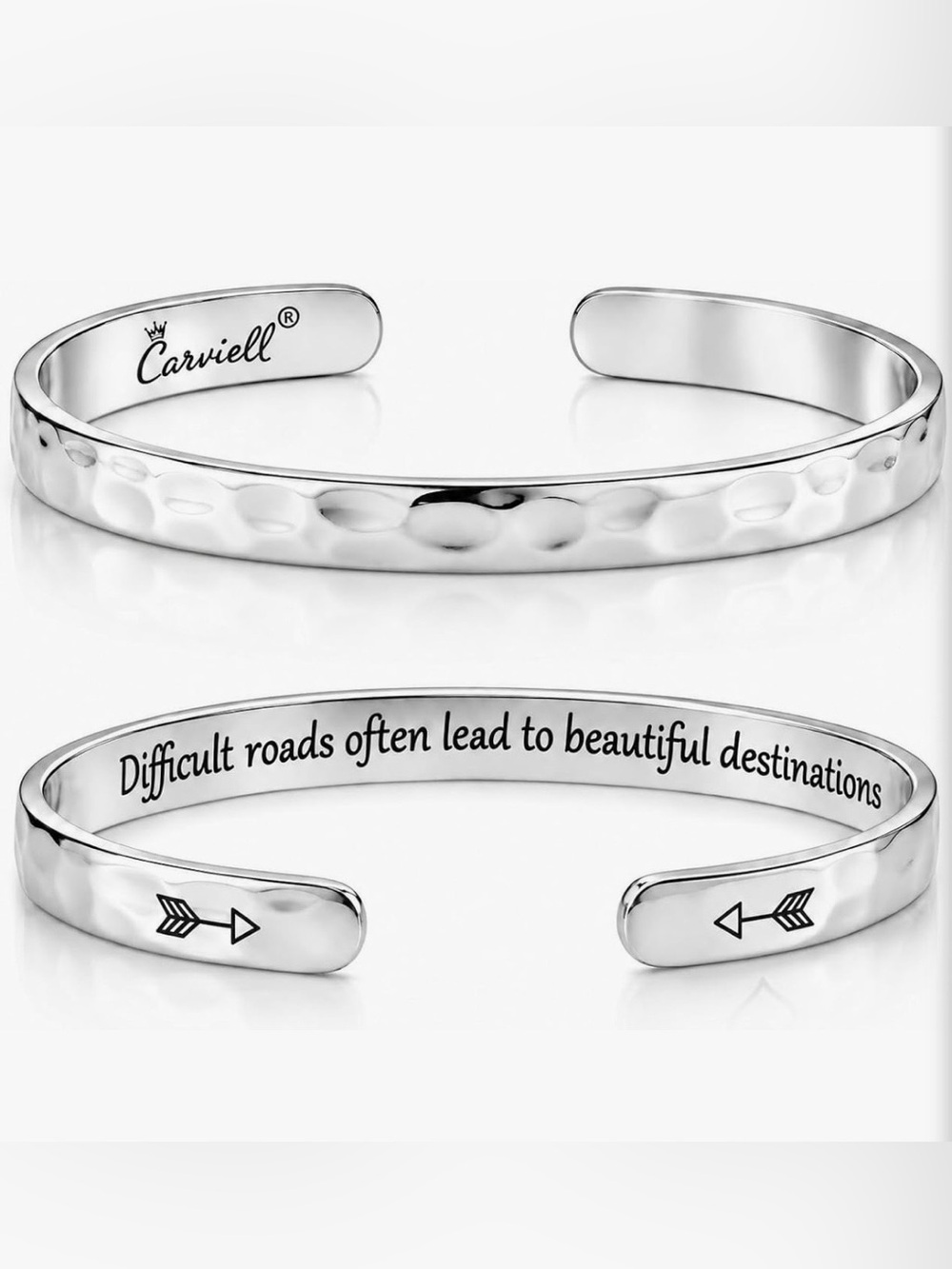 NWT Carviell Engraved Cuff Bracelet Stainless Steel Silver